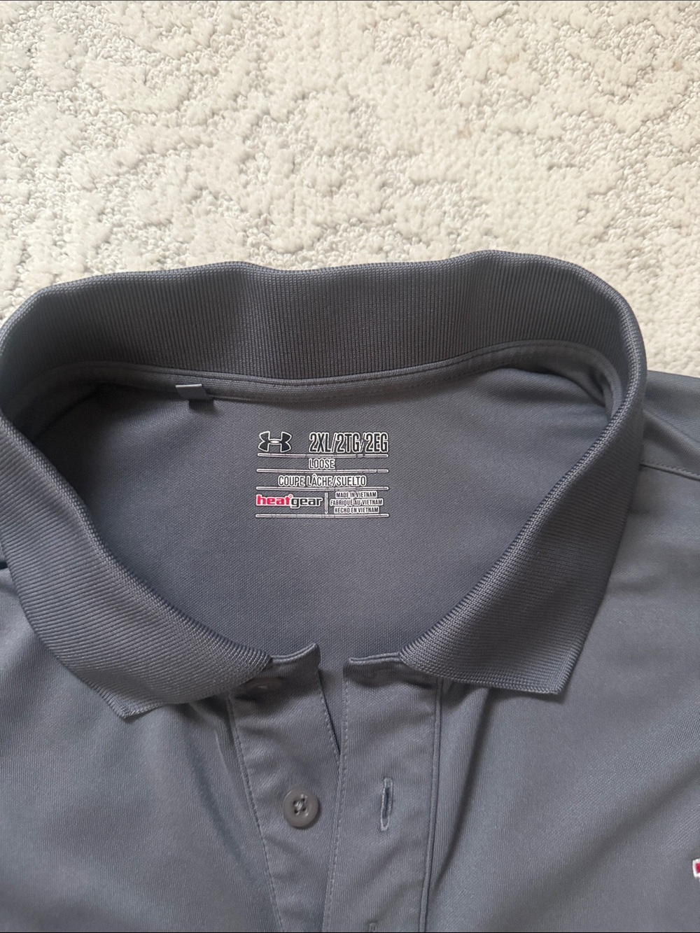 Rutgers Under Armour Men's Charcoal Gray Polo with R - Picture 2 of 5